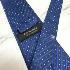 BURBERRY BLACK LABEL ネクタイ ブルー ドット ストライプ