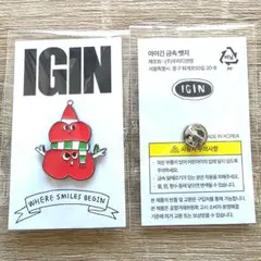 韓国限定‼️　IGIN梨泰院ストア購入　ピンバッジ　新品未開封　リンゴ雪だるま