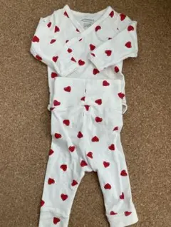 H&M ハート柄ロンパースとレギンスセット 1〜2M