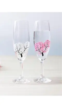 丸モ高木陶器 冷感桜 シャンパングラス ペアセット 3点セット