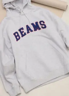 BEAMS グレー フード付きスウェット M