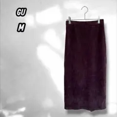 【ジーユー】カジュアルスカート ストレッチ ウエストゴム シンプル パープル M