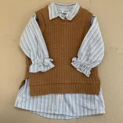 ブリーズ 90 女の子　長袖　シャツ　ベスト