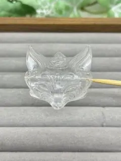 水晶 狐 天然石キツネ 白狐 置物 キツネの置物 水晶きつね - メルカリ