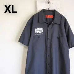 Dickies ワークシャツ XL チャコール 企業ロゴ STAFFプリント