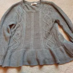 HEALTHY KAREN グレー ケーブル編み セーター