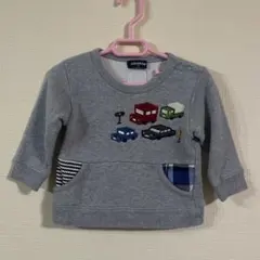 クレードスコープ　トレーナー　車　80サイズ　グレー