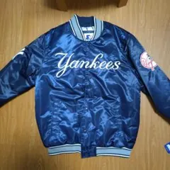 美品送料込】ヤンキース スタジャン MLB 刺繍 ネイビー90s 中綿 激レア