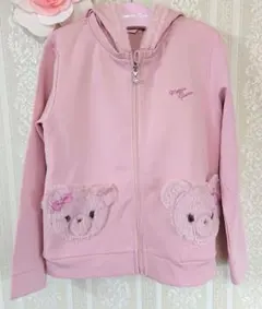 メゾピアノ♥ファークマ♥フード付きパーカー♥130cm♥ピンク
