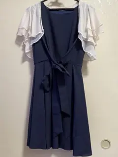 ドリードール　ネイビーワンピース&ホワイトショートボレロセット