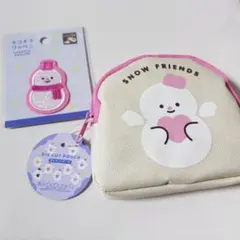 스노우맨 ​​SnowMan 다이컷 파우치 헝겊 핑크 복숭아 캔두
