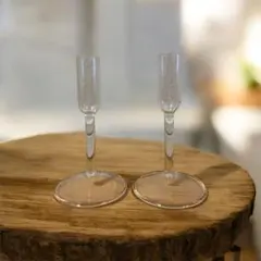 透明ガラスキャンドルホルダー2個 結婚式　ウェルカムスペース　キャンドル立て