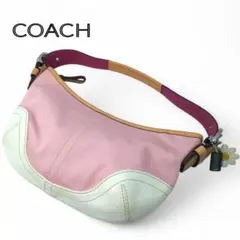 COACH　ワンショルダーバッグ　ホーボー　ハーフムーン　キャンバス　レザー