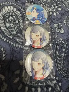 プロセカ グリッター缶バッジ3点 白石杏 水族館 特訓前後 45.46B