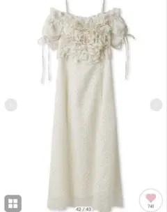 ボリュームラッフルフリルプリントワンピース　SNIDEL