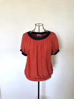 ROPE 半袖シフォンブラウス オレンジのサムネイル