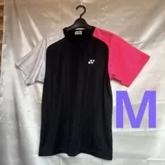 美品 YONEX バドミントン シャツ M 黒/ピンク テニス スポーツウェア