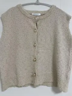 chocol raffine robeニットベスト ベージュ