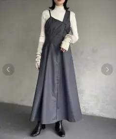 【タグ付き】＆g'aime /アシンメトリーフレアワンピース