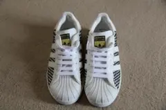 希少adidas SUPER STAR 金ベロ白黒チェッカーボード23cm　美品