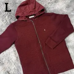 【Hush Puppies】バーガンディ ジップアップ パーカー Lサイズのサムネイル
