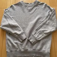 GUグレー クルーネック トレーナー