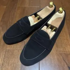 美品/箱付き】フェランテ ATA スエード タッセルローファー 黒 5.5 