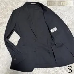 美品✨【HIGH STREET】シアサッカー テーラードジャケット 2B 黒 Sのサムネイル