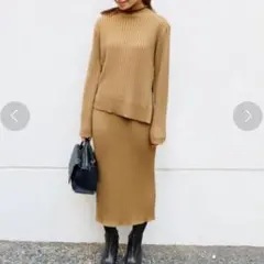 美品◎IENA リブニット　ワンピース　ロング　重ね着風　フリーサイズ