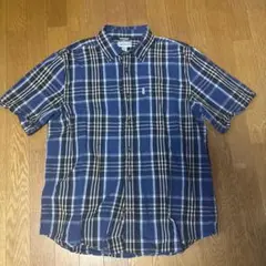 Carhartt カーハート　チェック柄 半袖シャツ L ネイビー系
