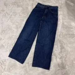 【25】UNIQLO U ワイドフィットカーブジーンズ　 デニム　ブルー　ワイド