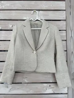 ベージュ クロップドジャケット テーラード