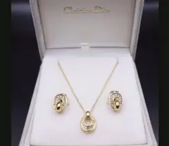 ❁︎クリスチャンディオール ネックレス イヤリング ストーン ヴィンテージ 希少