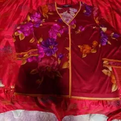 LEONARD ノーカラージャケット 花柄 ワインレッドのサムネイル