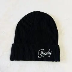 Rady サイド ロゴ キャップ 黒 F 小顔効果◎ ニット帽 ビーニー
