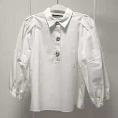 ZARA ブラウス ビジュー Sサイズ バルーンスリーブ