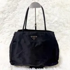 PRADA トートバッグ　三角ロゴ　テスート　ナイロン　ブラック　白タグのサムネイル