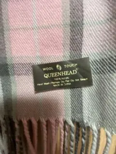 大判ストール　ピンク×グレー