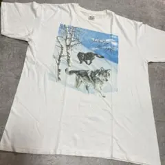 古着 アンビル Anvil オオカミ柄 アニマルTシャツ USA製　メンズ XL
