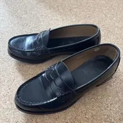 HARUTA 黒 ローファー 合成皮革 23.5EE