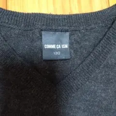 COMME CA ISM コムサイズム Vネックニットベスト グレー 130cm