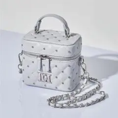 Darich ダーリッチ キルティングビジュースクエアミニバッグ サックス