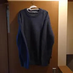 ㈲*会様 ユニクロJWAnderson リブクルーネックセーター/XXL ブルー