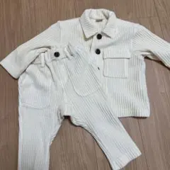 アイボリー コーデュロイ セットアップ