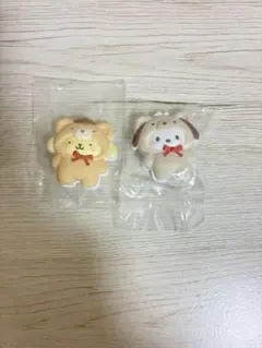 サンリオ　ポムポムプリン ポチャッコ　ラテクマ　クリップ　ガチャ　カプセルトイ