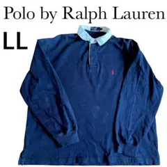 【人気】POLO by Ralph Lauren ラガーシャツ 90's 紺色