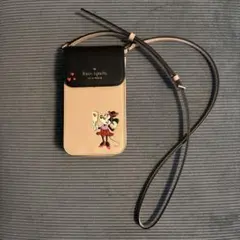 【美品】kate spade ミニーマウス スマホショルダーバッグ
