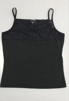 ミッシェルクラン【MICHEL KLEIN】ブラックレースキャミソール 黒 Мのサムネイル