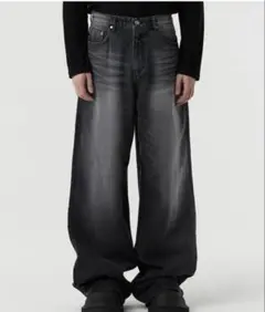 DNSR Signature wide denim 黒 y2k opium