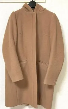 ナチュラルビューティーベーシック　フード付きミドルコート　キャメル